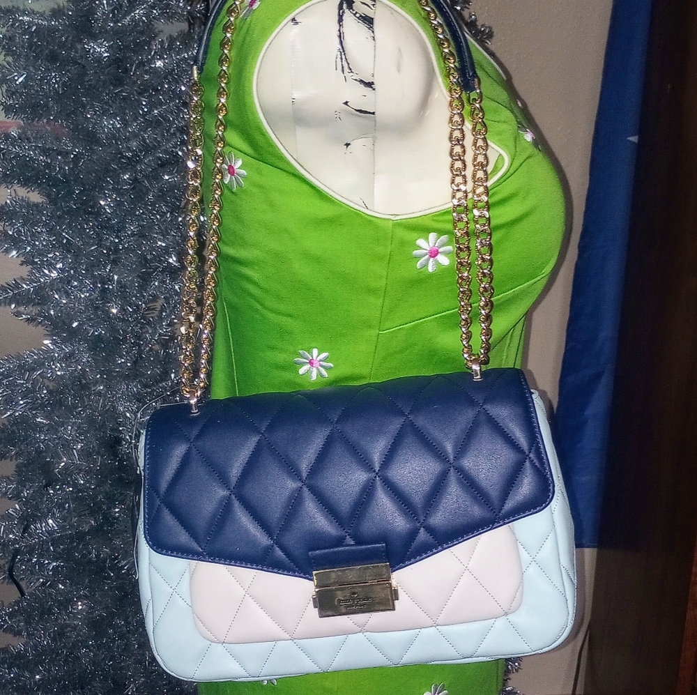 Kate Spade, NWT, TRICOLOR; Crossbody; Navy, Off-White & Powder Blue; Gorgeous!